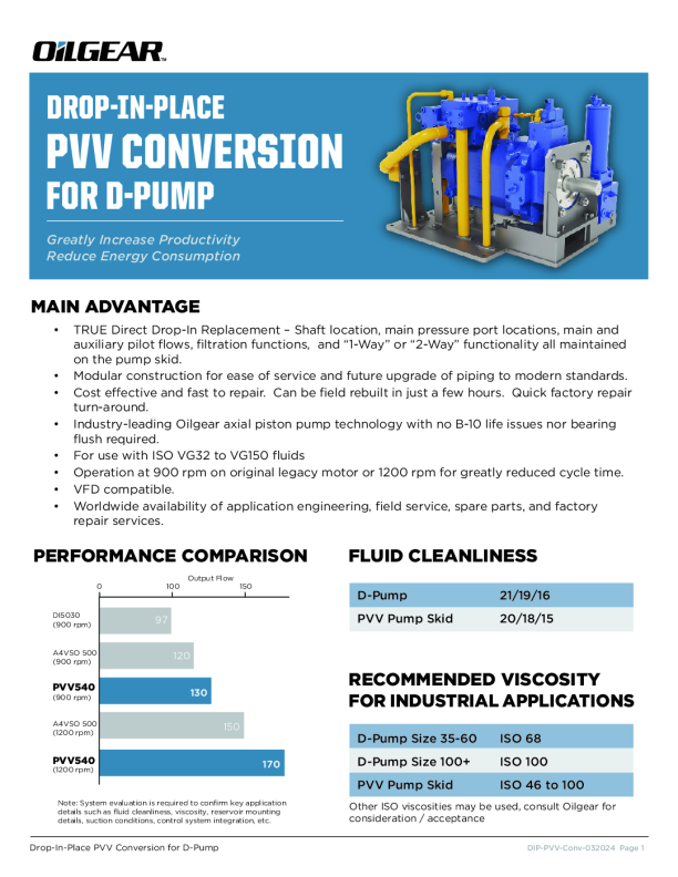 Drop-In Place PVV Conversion for D-Pump
