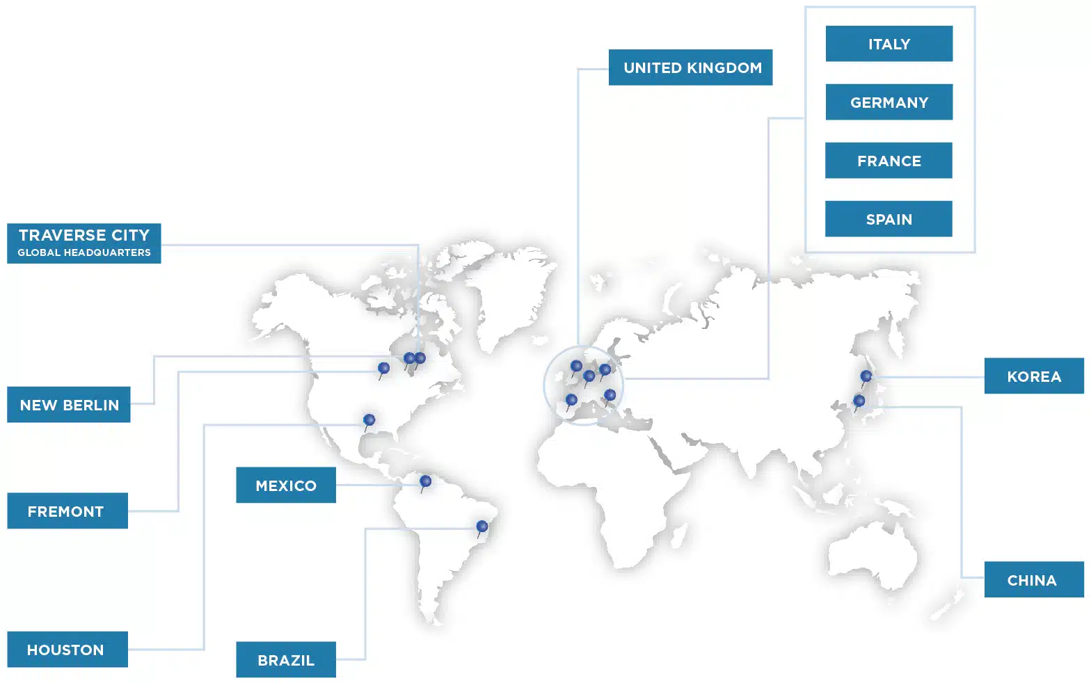 Wprld Map With Locations - Oilgear